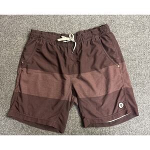 Vuori Men's Kore Shorts 7" Inseam Gray Lined Size XL Sangria Texture Block